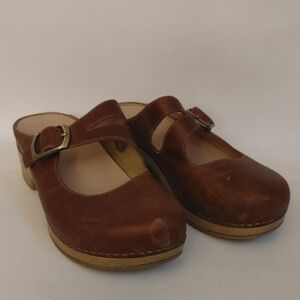 Dansko Brown Leather Mules